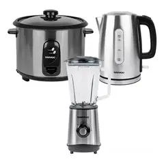 DAEWOO - Combo Olla Arrocera 1.8L+Hervidor 1.7L+Licuadora 1.5L