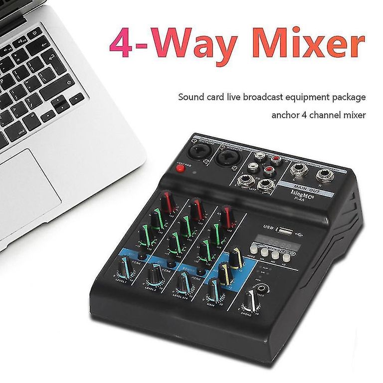 Mezclador en Vivo 4Canales Procesador de Efecto F-4A Mezcla de Audio