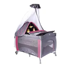EBABY - Cuna Corral Aluminio NOA 780 Con Tul - Rojo