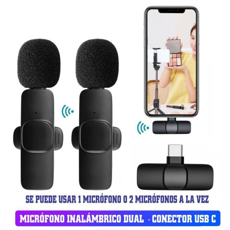 MICROFONOS INALAMBRICOS SOLAPEROS DOBLE PARA ANDROID MODELO GOLD