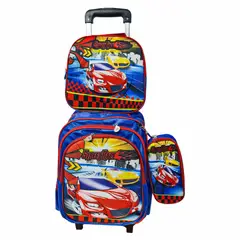 GENERICO - Mochila Escolar Infantil Para NIÑOS 3 en 1 con Ruedas Tamaño Oficio