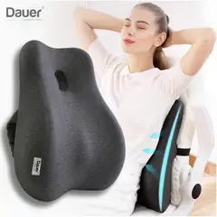 DAUER - Cojín Lumbar 3D Respaldar Ortopedico Ergonomico con Bolsillo Lateral
