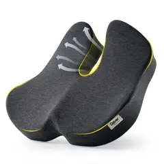 DAUER - Cojín Asiento 3D Viscoelástico Diseño Espacial Ergonomico Color Negro