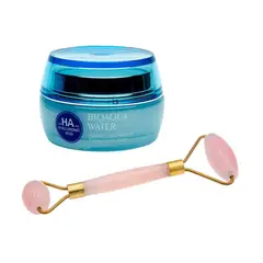 BIOAQUA - Crema Hidratante Acido Hialuronico + Rodillo Facial de Cuarzo