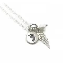 GENERICO - Collar Recuerdo Bebé Ángel Plata 950 - Musas Vanidosas