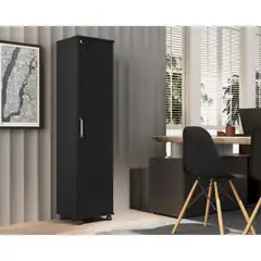 TU MESITA - Estante vertical multiusos con ruedad y llave Peyton color Negro