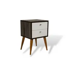 MUEBLES MACRUMO - Velador Vintage 2 Cajones Wengue