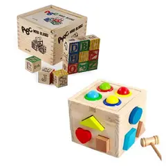 GENERICO - Cubo Didáctico de 48 Piezas + Cubo Didáctico con Martillo