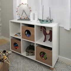 TU MESITA - Estante Infantil Noah 6 Repisas 133x77x35 cm BlancoCafé