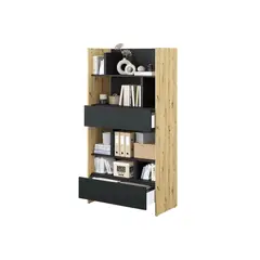 TU MESITA - Estante Moderno Manhatan color DunaNegro 2 cajones