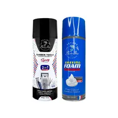 NEVADA NATURAL PRODUCTS - Espuma para afeitar + spary para limpieza de maquinas Barber Shop - NPP