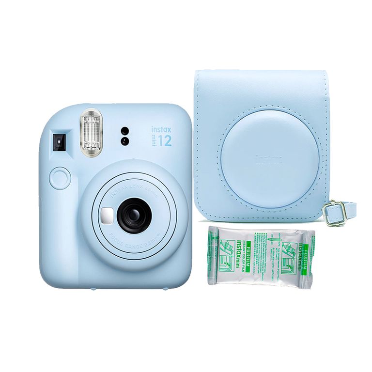 Camara Instax Mini 12 Azul Pastel +Estuche 12 +Pelix10.