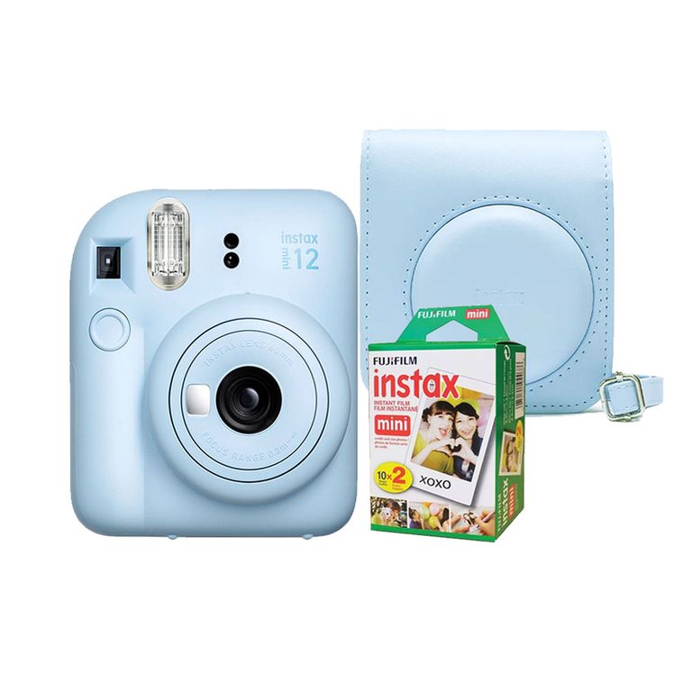 Camara Instax Mini 12 Azul Pastel +Estuche12 +Pack Pelix20.