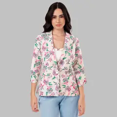 TEILOR - BLAZER DE LINO FLOREADO