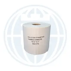 LIONTEC - Rollo de Etiquetas Adhesivas TD 3"x1"x 1500 ETIQ. x 1 COL.