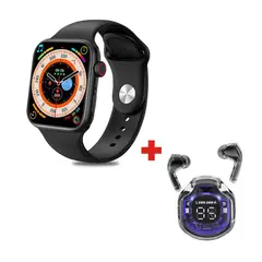 GENERICO - Pack Smartwatch T900 Pro Max + Audífonos Bluetooth Air39 Negro.