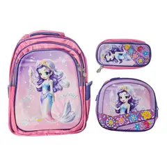 GENERICO - Mochila Escolar en Alto Relieve 3 en 1