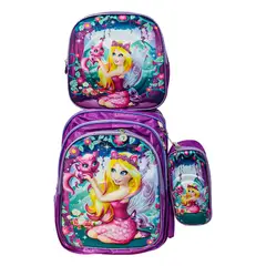 GENERICO - Mochila Escolar en Alto Relieve 3 en 1