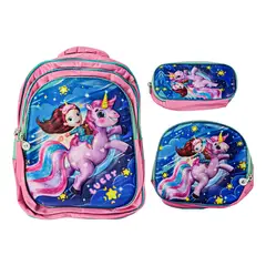 GENERICO - Mochila Escolar en Alto Relieve 3 en 1