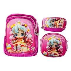 GENERICO - Mochila Escolar en Alto Relieve 3 en 1