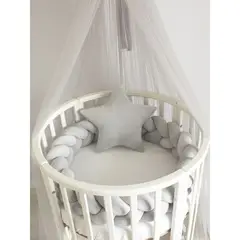 GENERICO - Terciopelo, set para cuna redonda de 70 cm de diámetro