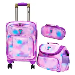 TIGO - Set De Maleta Escolar Giratoria 360° Con Lonchera Y Cartuchera