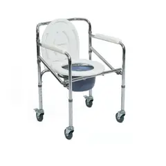 GENERICO - Silla sanitaria con ruedas baño portatil aluminio