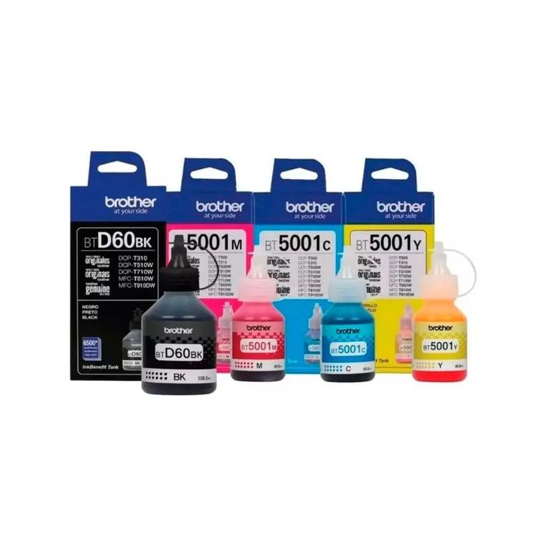 Pack Juego de Tintas BT-5001 colores BTD-60BK negro Original