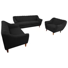 HOME PREMIUM - Juego de Sala 3 2 1 Soly Gris Oscuro