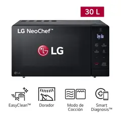 LG - Horno Microondas MH7032JAS EasyClean CON DORADOR 30L -NEGRO