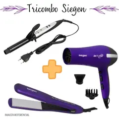 SIEGEN - Tricombo Plancha SG-4750+Rizadora SG 2411+Secadora SG-3130M