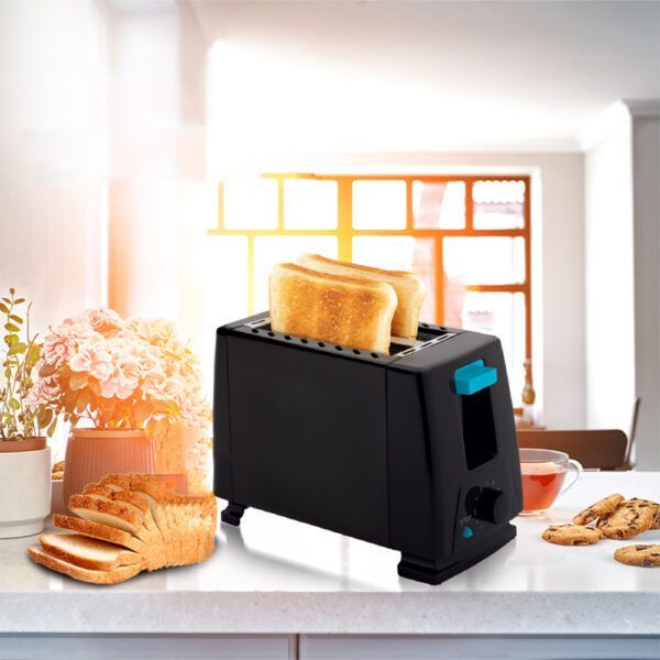 Maquina de Pan Tostadora de 2 Rebanadas a la Vez 650W Desayuno