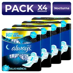 ALWAYS - Nocturna Seca con Alas 32 unidades PackX4