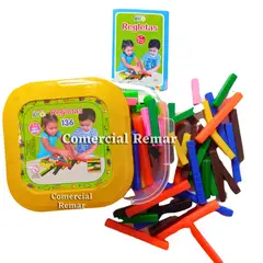 GENERICO - Regletas de Cuisenaire Fraccionadas de Plastico 136 Piezas Juego Didactico Matematico