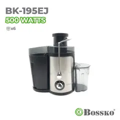 BOSSKO - Extractor De Jugos Fruta Entera Acerado 500 W-Negro