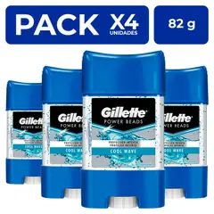 GILLETTE - PackX4 Gel Antitranspirante Antibact Cool Wave 82g