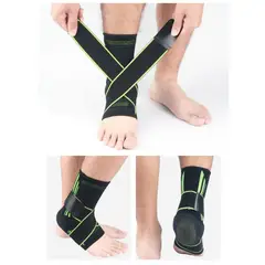 GENERICO - TOBILLERA CON GEL Y DOBLE AJUSTE - VERDE TALLA L