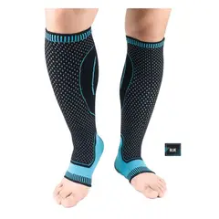 GENERICO - MEDIAS DE COMPRESION TOBILLO PIERNA - CELESTE TALLA M