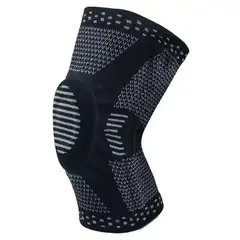 GENERICO - Rodillera con gel de silicona y doble varilla lateral - Negro Talla XL