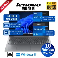LENOVO - Laptop V15 G5 IRL 15.6" FHD TN, Core i7-13620H, 13va Gen, Ram 16GB, SSD 1 TB, Win 11 Pro