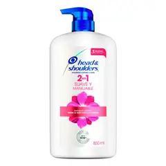 HEAD AND SHOULDERS - Shampoo H&S 2 en 1 suave y manejable 850 ml
