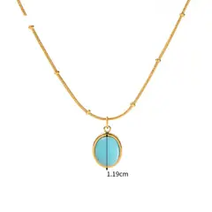 GENERICO - Collar de mujer de Ópalo en acero inoxidable Chapado