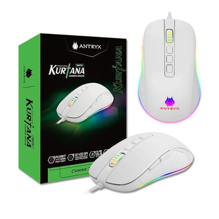 MOUSE GAMER DPI 12400 CHROME STORM KURTANA WHITE RGB AGM-6200W