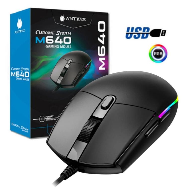 MOUSE GAMER CON DPI 4,200 CHROME STORM M640 RGB AGM-M640K