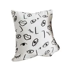 GENERICO - Cojin Minimalista Home Blanco Muchos Ojos Abstracto 40x40 Cm