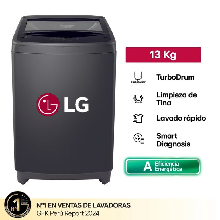 Lavadora 13 KG Carga superior TurboDrum™ WT13BVTB Negro