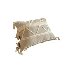 GENERICO - Funda Rectangular Plomo Plata Boho Diseño Geometrico 35x55 Cm