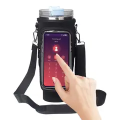 GENERICO - Makeway - Bolsa para botella de agua ccorrea de alta calidad - Negro