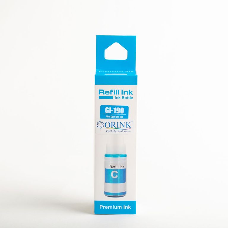 Tinta Compatible GI-190 Cyan Marca Orink de 70 ml