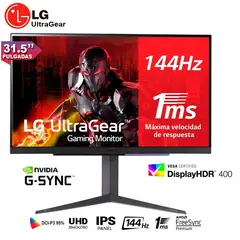 LG - Monitor UltraGear 32GR93U-B UHD 4K IPS 1ms 144Hz G-SYNC FreeSync
